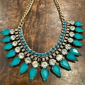Turquoise and Gold Statement Necklace